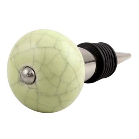 Pistachio Green Crackle Ceramic Wine Stopper